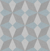 A-Street Prints Valiant Aqua Faux Grasscloth Geometric Wallpaper