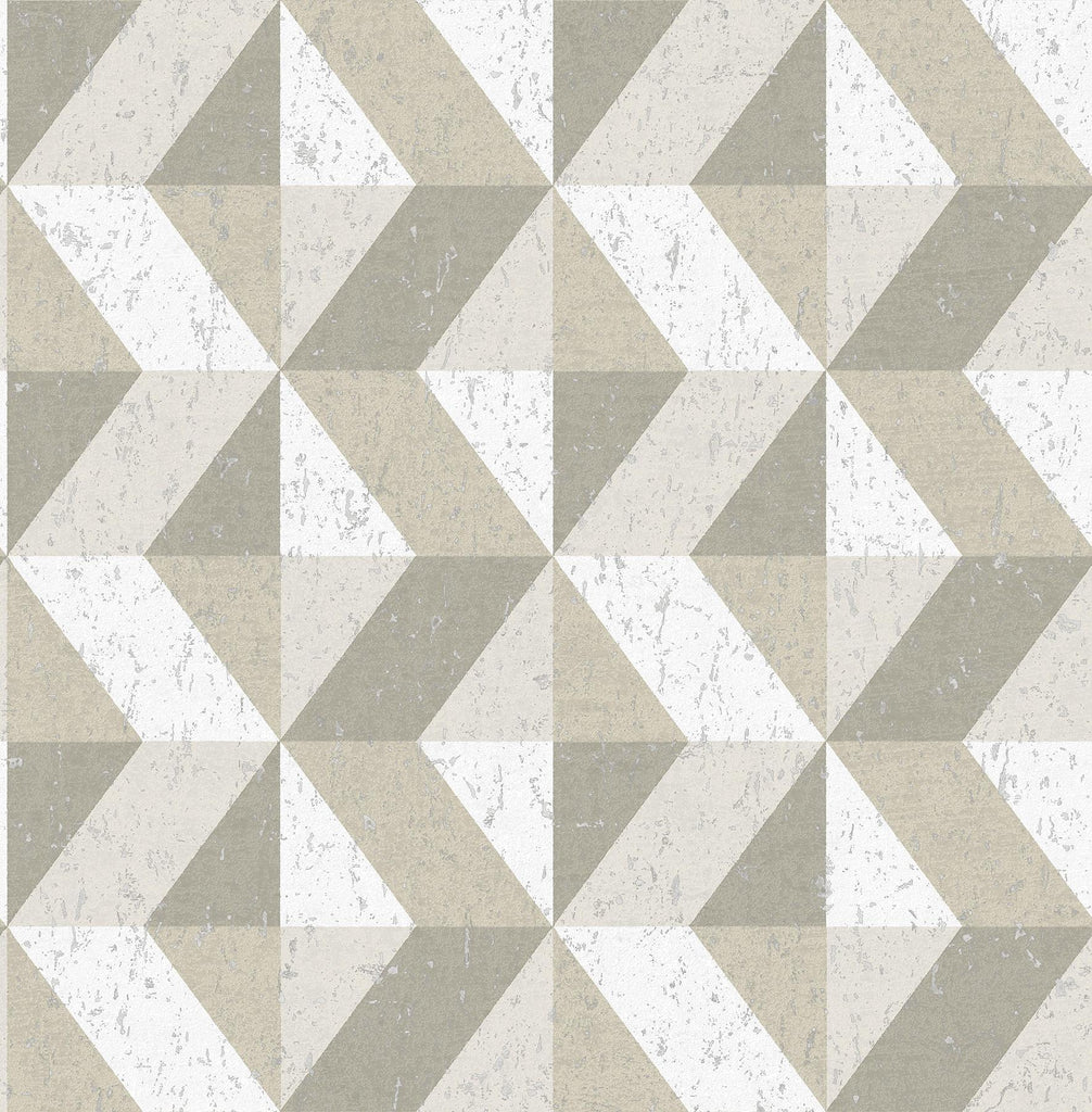 A-Street Prints Cerium Neutral Concrete Geometric Wallpaper