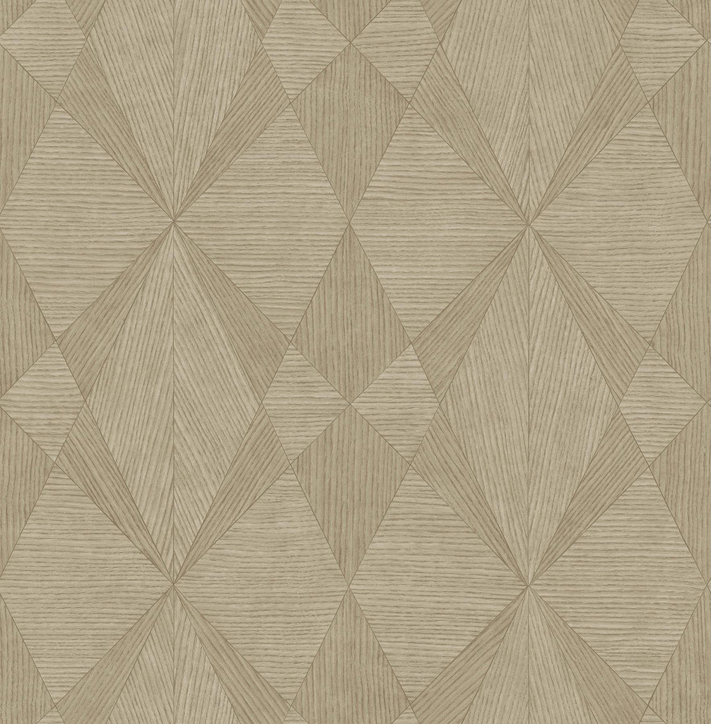 A-Street Prints Intrinsic Light Brown Geometric Wood Wallpaper