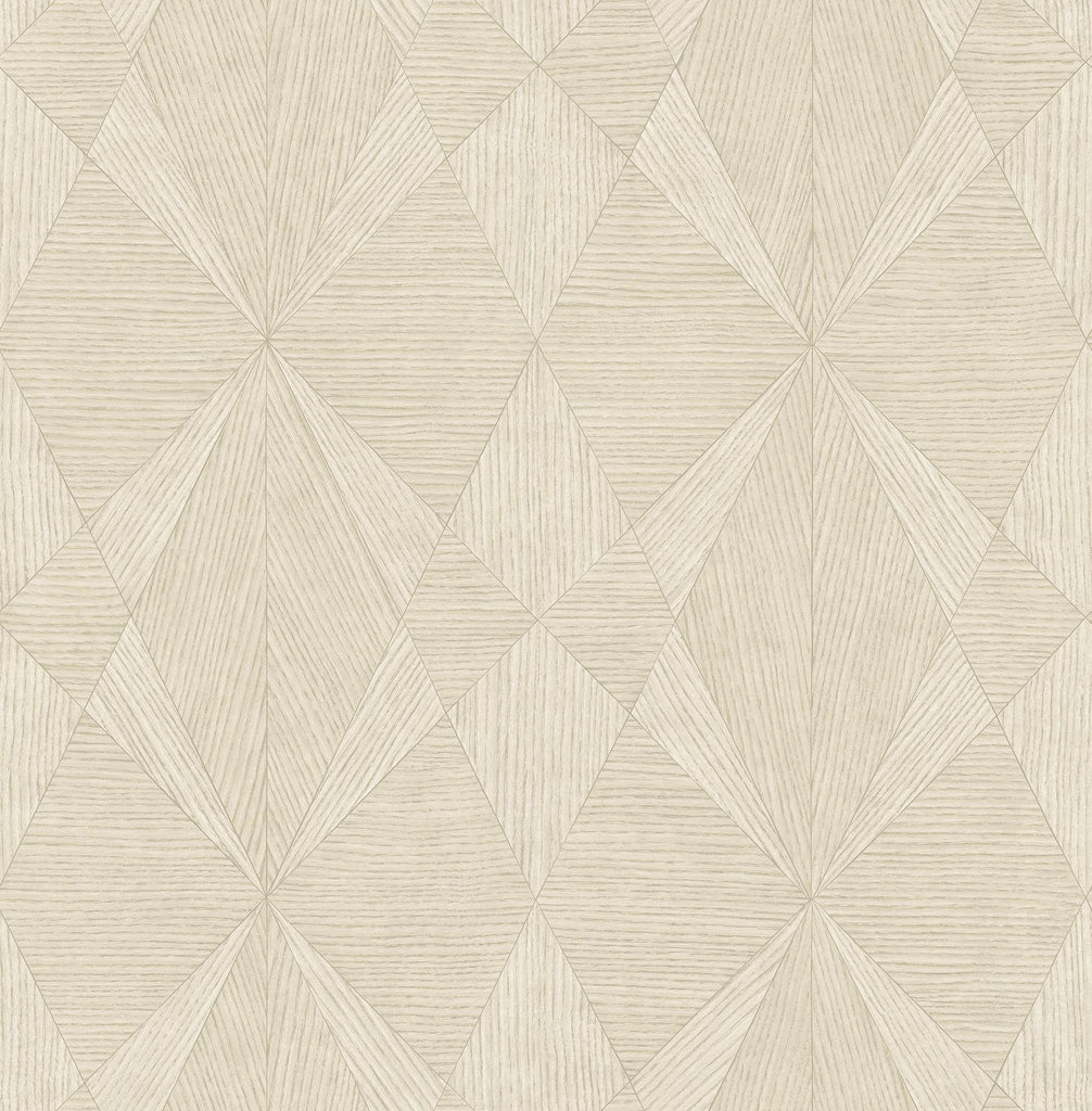 A-Street Prints Intrinsic Cream Geometric Wood Wallpaper