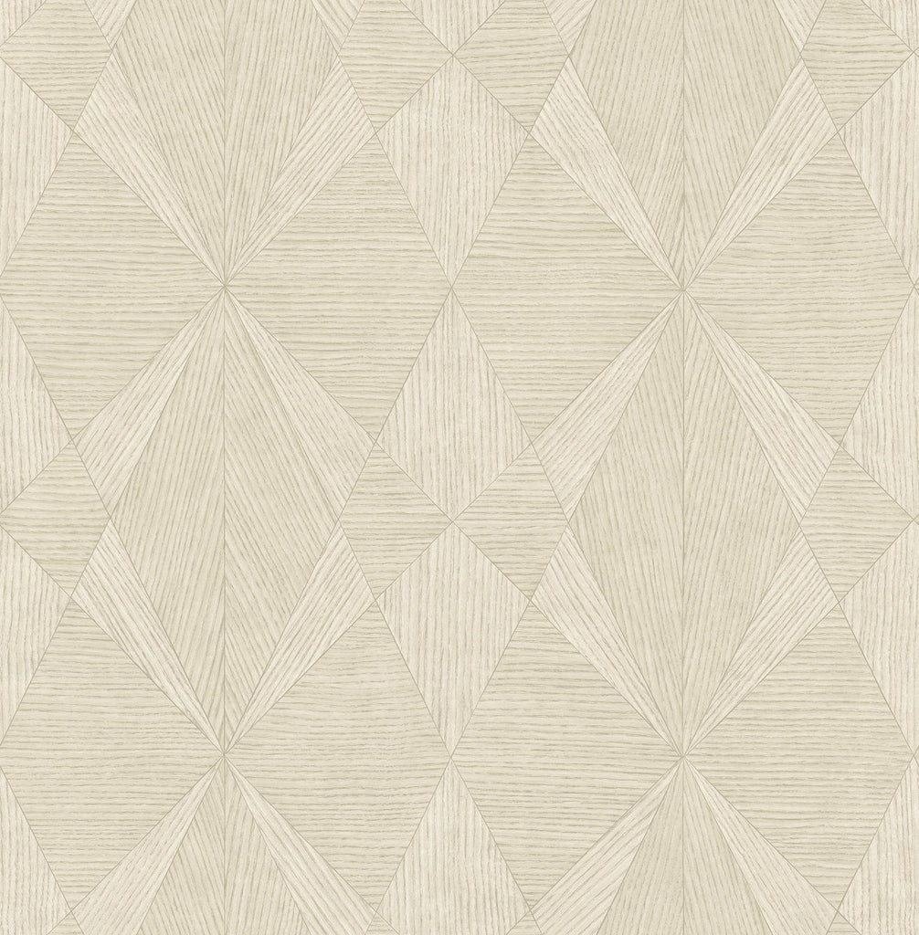 A-Street Prints Intrinsic Geometric Wood Cream Wallpaper