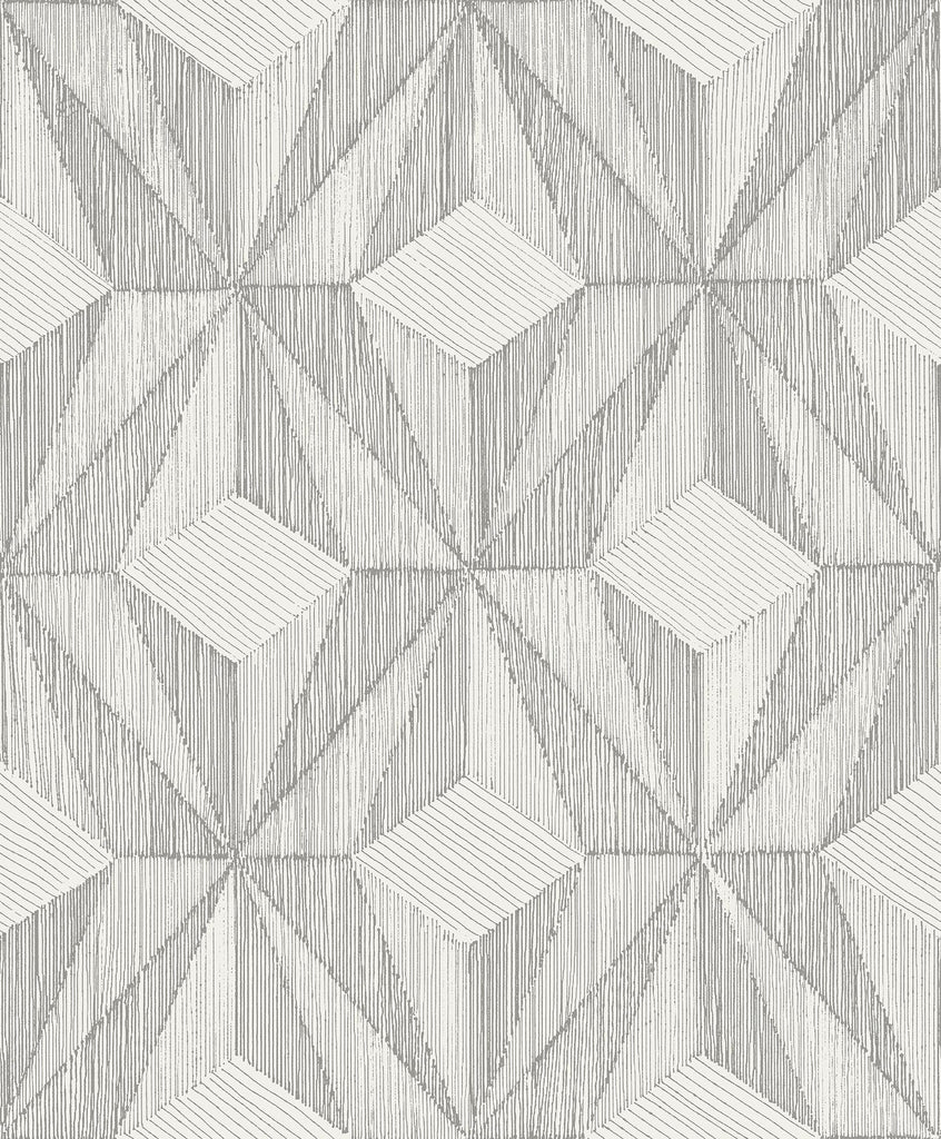 A-Street Prints Paragon Silver Geometric Wallpaper