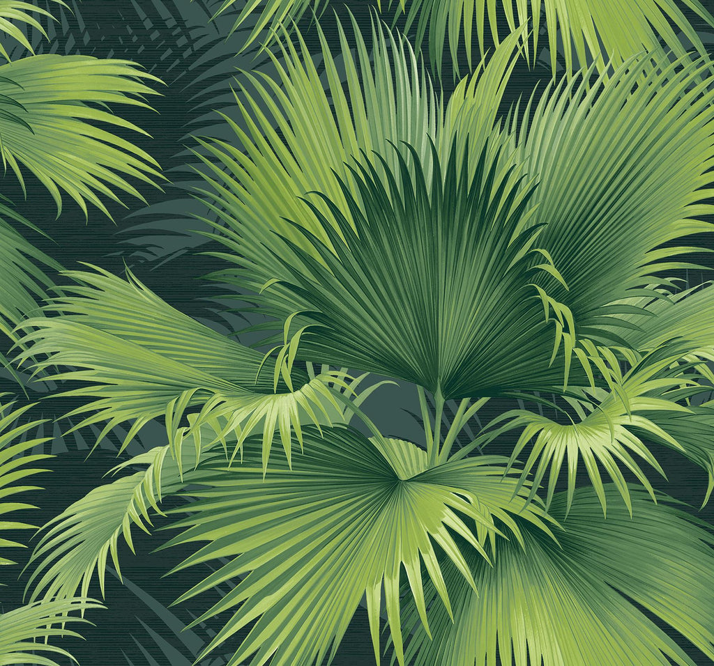 A-Street Prints Summer Palm Tropical Dark Green Wallpaper