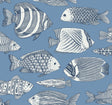 A-Street Prints Wailea Sky Blue Tropical School Wallpaper