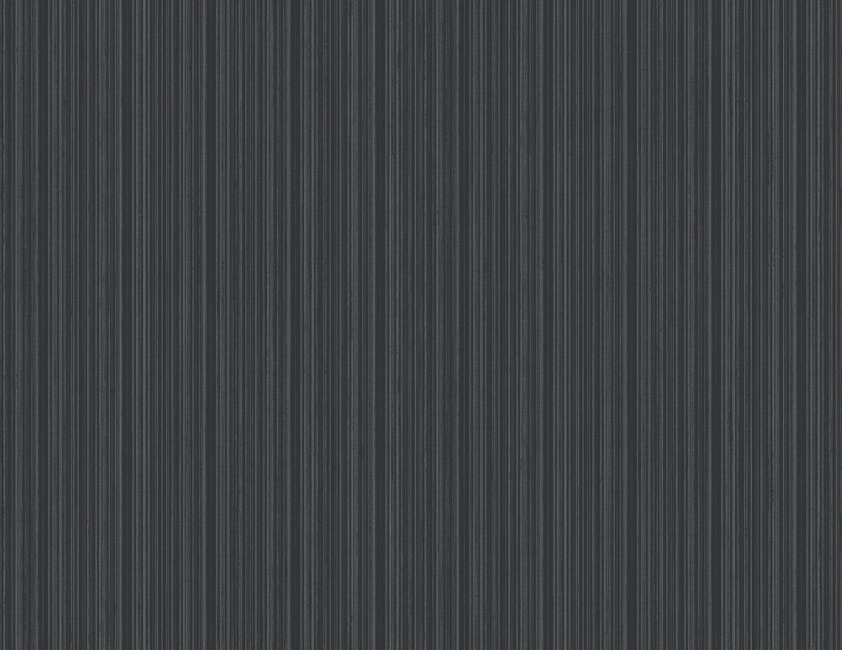 A-Street Prints Sebasco Vertical Pinstripe Black Wallpaper