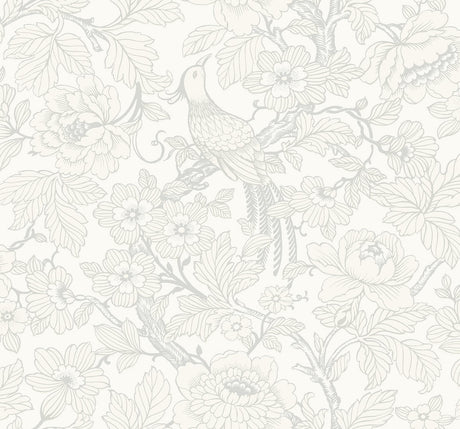 A-Street Prints Beaufort Dove Peony Chinoiserie Wallpaper