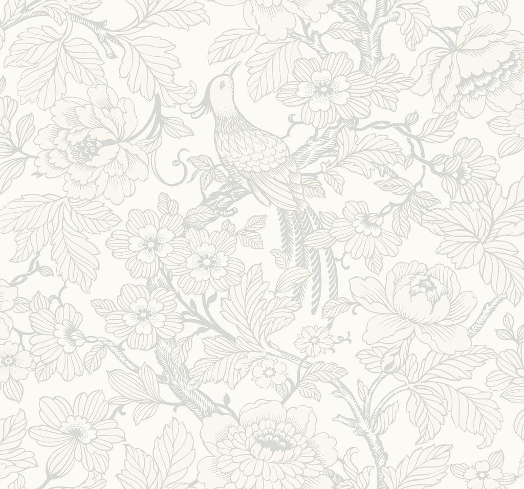 A-Street Prints Beaufort Dove Peony Chinoiserie Wallpaper