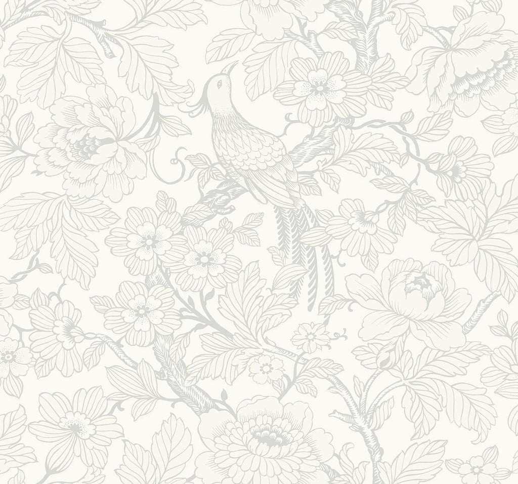 A-Street Prints Beaufort Peony Chinoiserie Dove Wallpaper