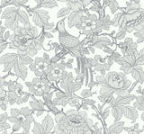 A-Street Prints Beaufort Peony Chinoiserie Light Grey Wallpaper