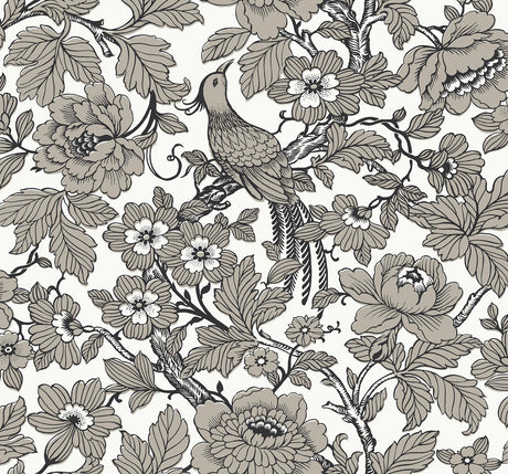 A-Street Prints Beaufort Black Peony Chinoiserie Wallpaper