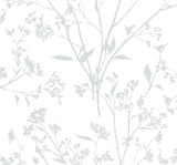 A-Street Prints Southport Light Grey Delicate Branches Wallpaper