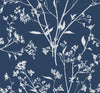 A-Street Prints Southport Navy Delicate Branches Wallpaper