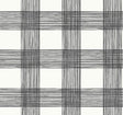 A-Street Prints Scarborough Black Striated Plaid Wallpaper