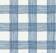 A-Street Prints Scarborough Indigo Striated Plaid Wallpaper