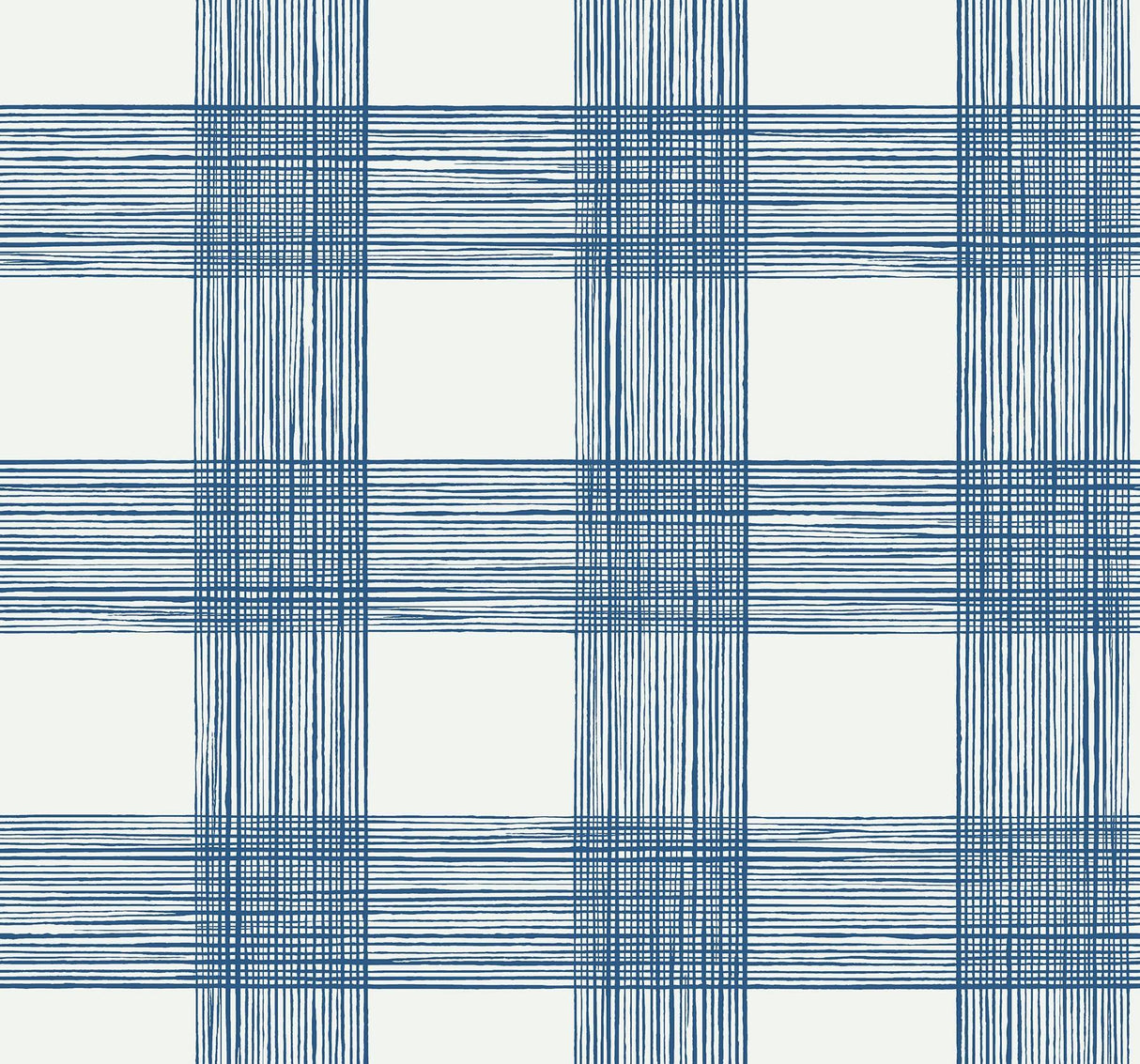 A-Street Prints Scarborough Indigo Striated Plaid Wallpaper