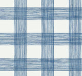 A-Street Prints Scarborough Striated Plaid Indigo Wallpaper