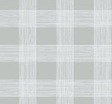 A-Street Prints Scarborough Grey Striated Plaid Wallpaper