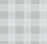 A-Street Prints Scarborough Striated Plaid Grey Wallpaper
