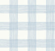 A-Street Prints Scarborough Light Blue Striated Plaid Wallpaper