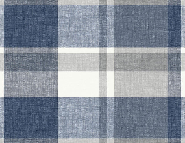 A-Street Prints Madaket Indigo Plaid Wallpaper