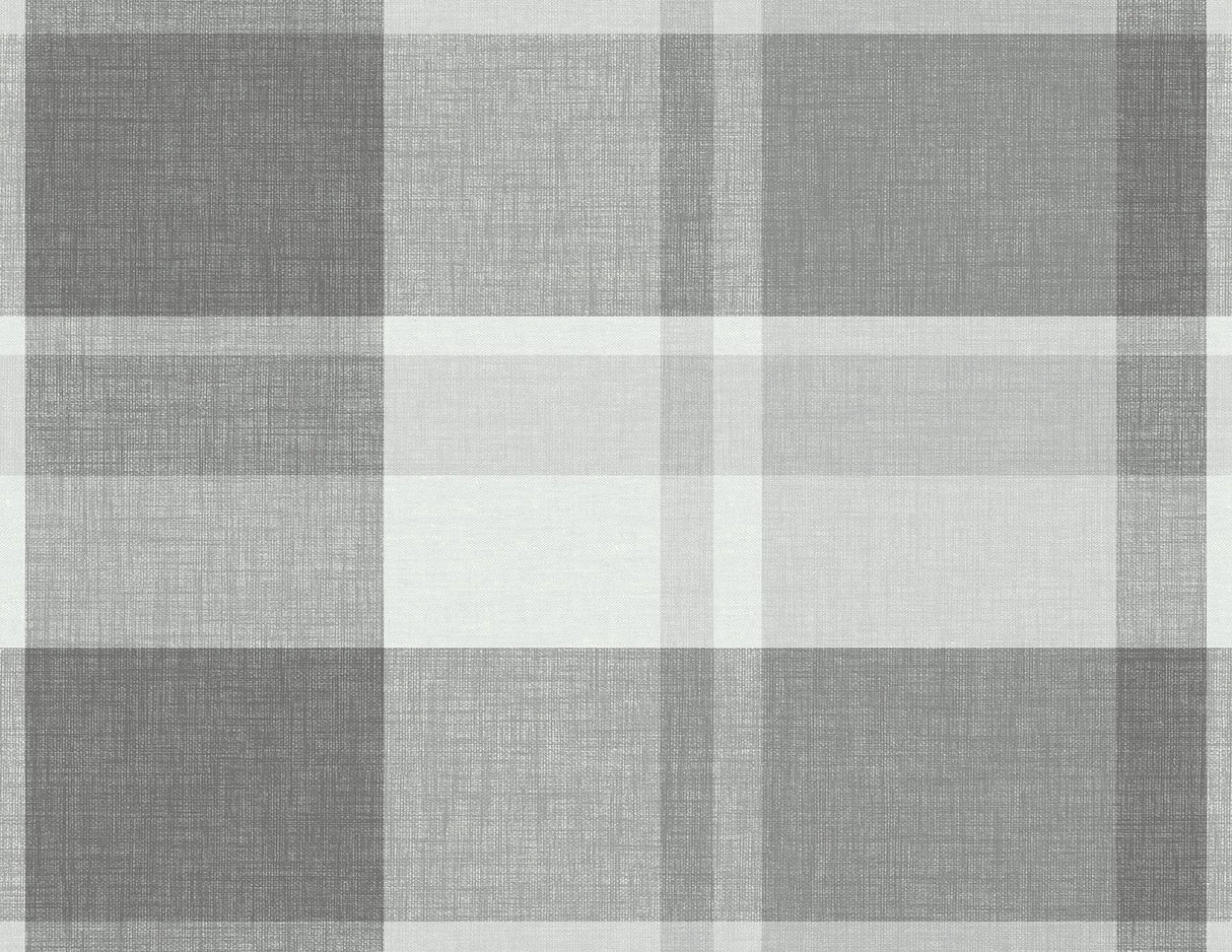 A-Street Prints Madaket Plaid Dark Grey Wallpaper