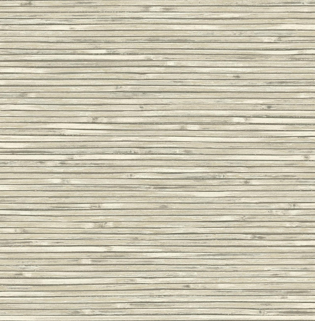 A-Street Prints Bellport Ivory Wooden Slat Wallpaper