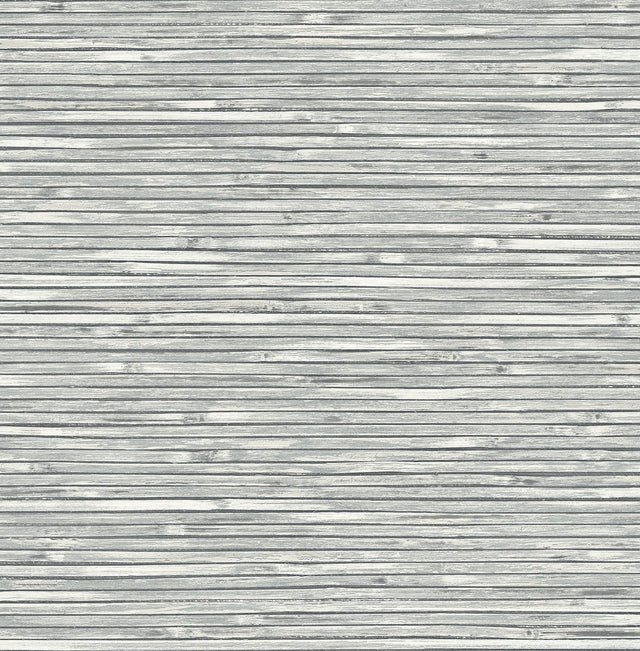 A-Street Prints Bellport Dark Grey Wooden Slat Wallpaper