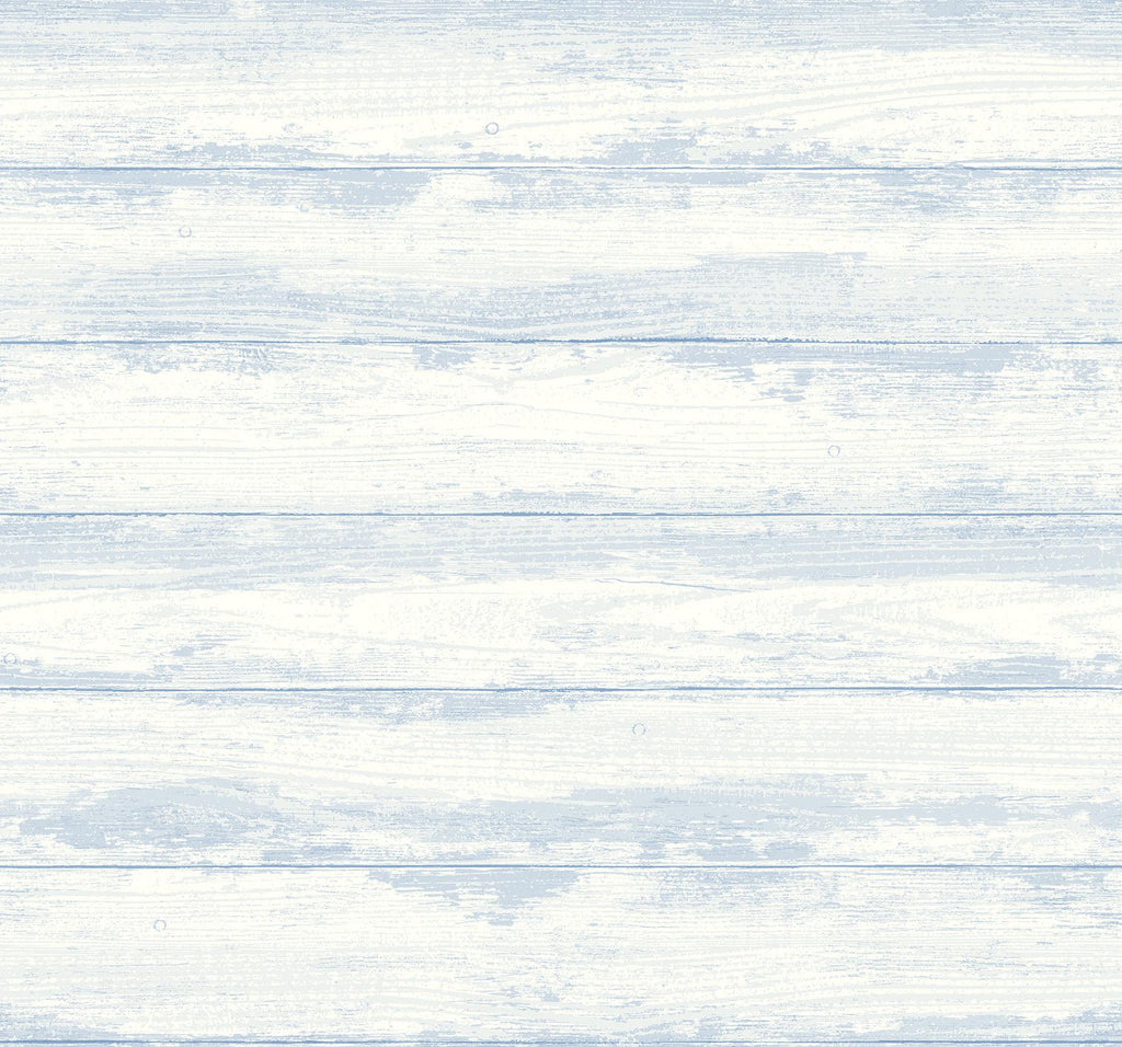 A-Street Prints Truro Weathered Shiplap Light Blue Wallpaper