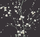 A-Street Prints Monterey Floral Branch Black Wallpaper