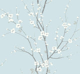 A-Street Prints Monterey Sky Blue Floral Branch Wallpaper