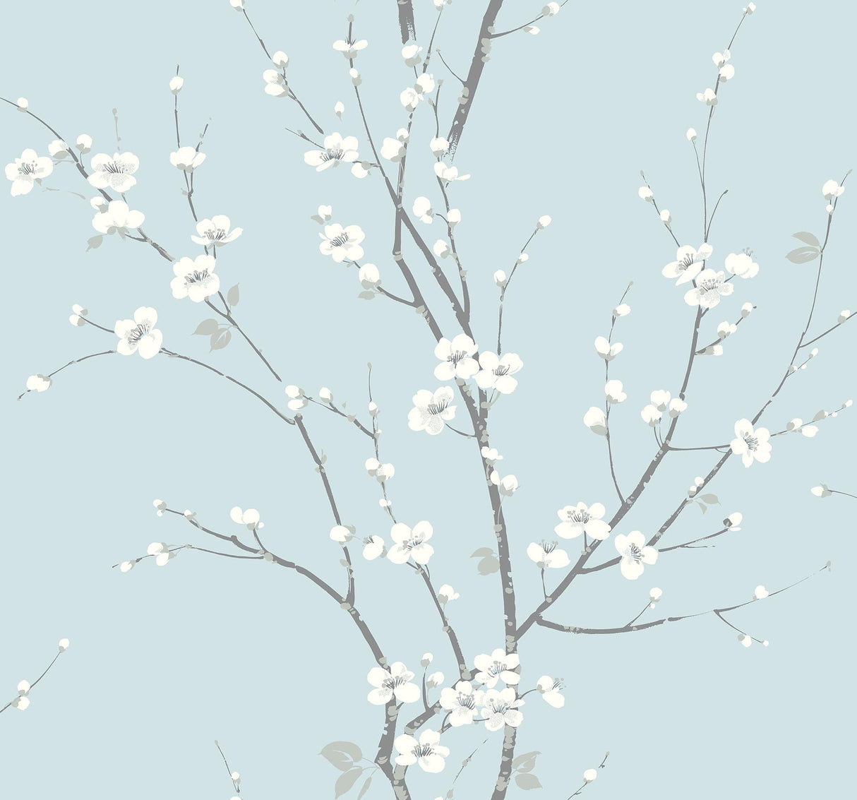 A-Street Prints Monterey Floral Branch Sky Blue Wallpaper