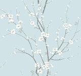 A-Street Prints Monterey Floral Branch Sky Blue Wallpaper