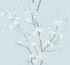 A-Street Prints Monterey Sky Blue Floral Branch Wallpaper