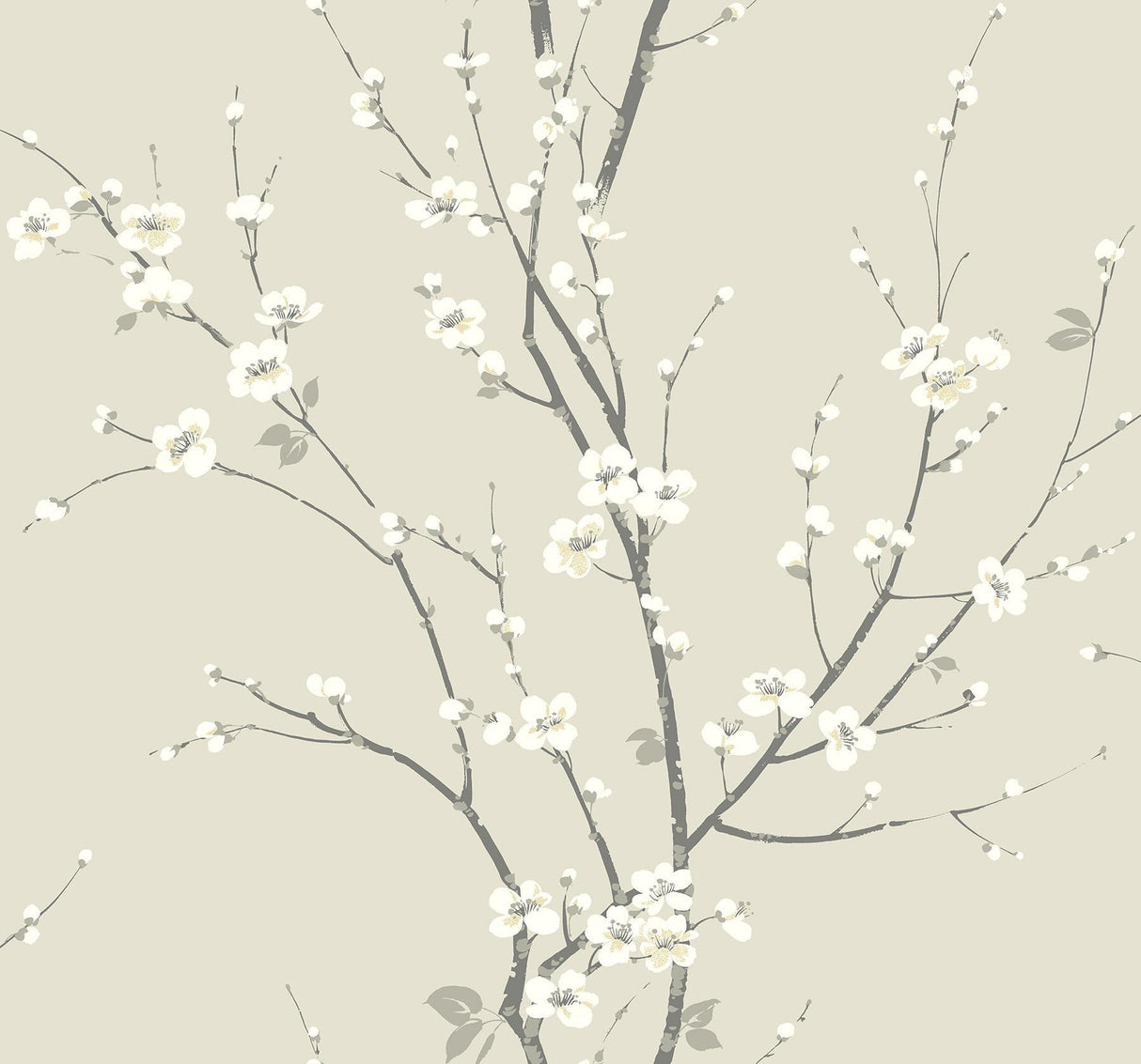 A-Street Prints Monterey Ivory Floral Branch Wallpaper