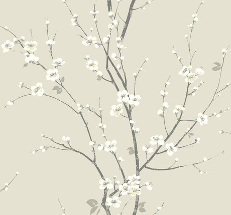 A-Street Prints Monterey Floral Branch Ivory Wallpaper