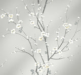 A-Street Prints Monterey Floral Branch Silver Mist Wallpaper