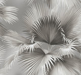 A-Street Prints Summer Palm Platinum Tropical Wallpaper