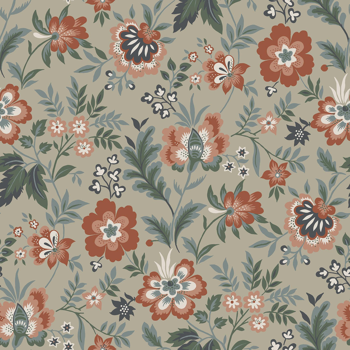 A-Street Prints Spring Flowers Beige Wallpaper