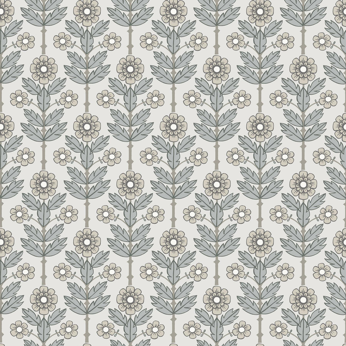 A-Street Prints Spring Flowers White Wallpaper