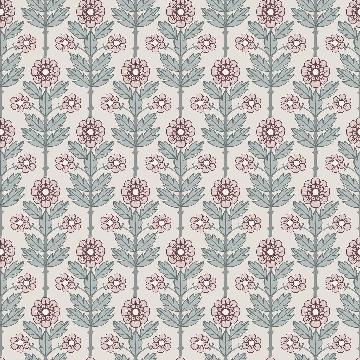 A-Street Prints Spring Flowers Eggshell Wallpaper