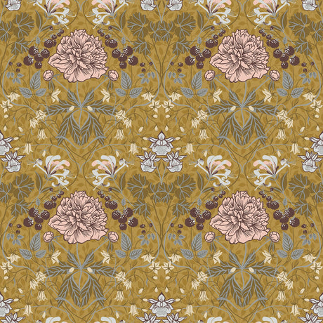 A-Street Prints Spring Flowers Mustard Wallpaper