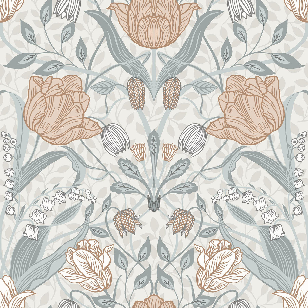 A-Street Prints Spring Flowers Off-White Wallpaper