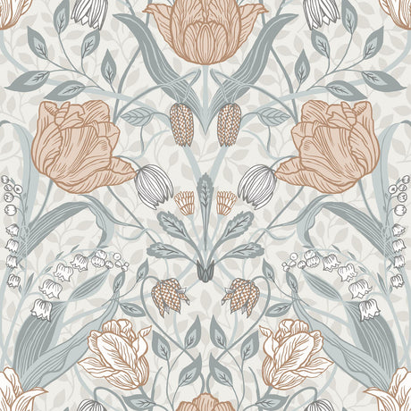 A-Street Prints Spring Flowers Off-White Wallpaper