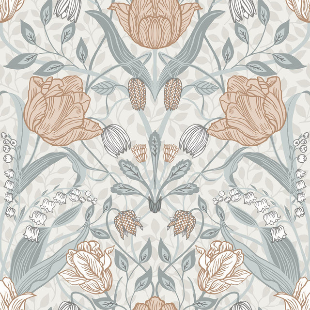 A-Street Prints Spring Flowers Off-White Wallpaper