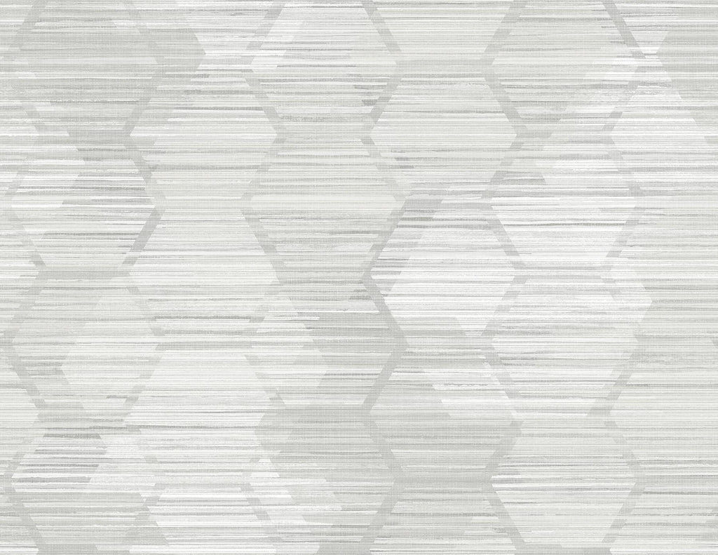A-Street Prints Jabari Light Grey Geometric Faux Grasscloth Wallpaper