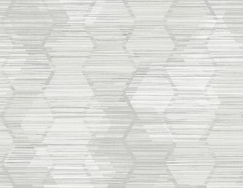 A-Street Prints Jabari Geometric Faux Grasscloth Light Grey Wallpaper