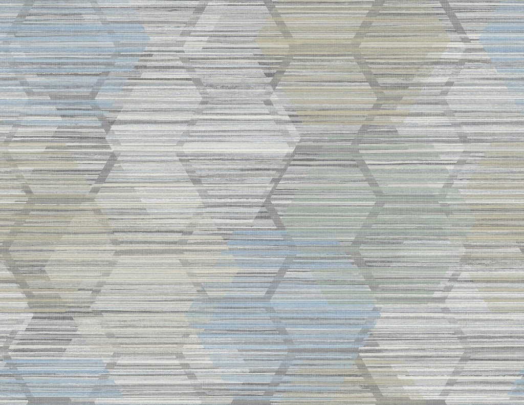 A-Street Prints Jabari Geometric Faux Grasscloth Light Blue Wallpaper