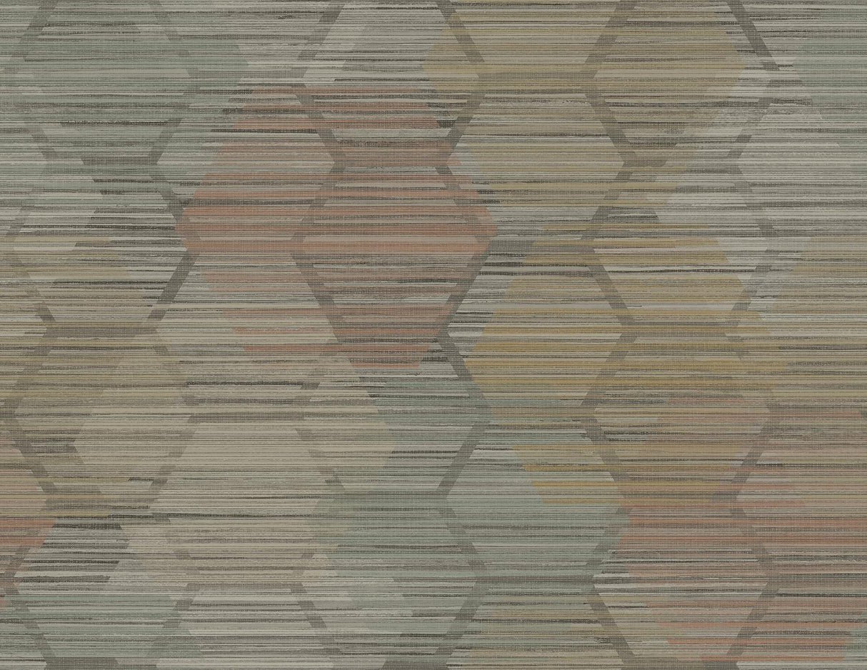 A-Street Prints Jabari Brown Geometric Faux Grasscloth Wallpaper
