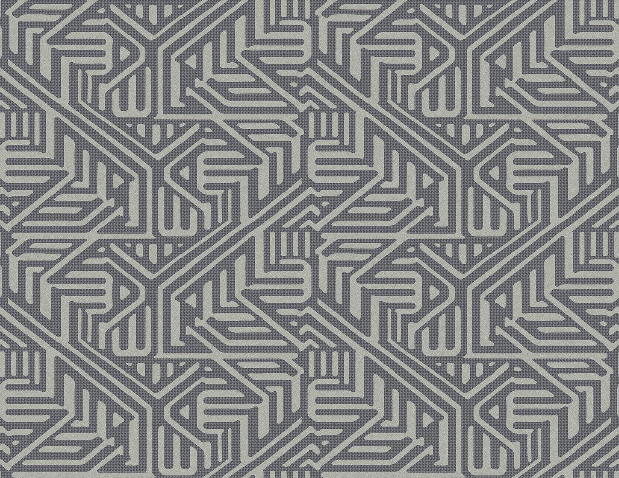 A-Street Prints Nambiti Geometric Charcoal Wallpaper