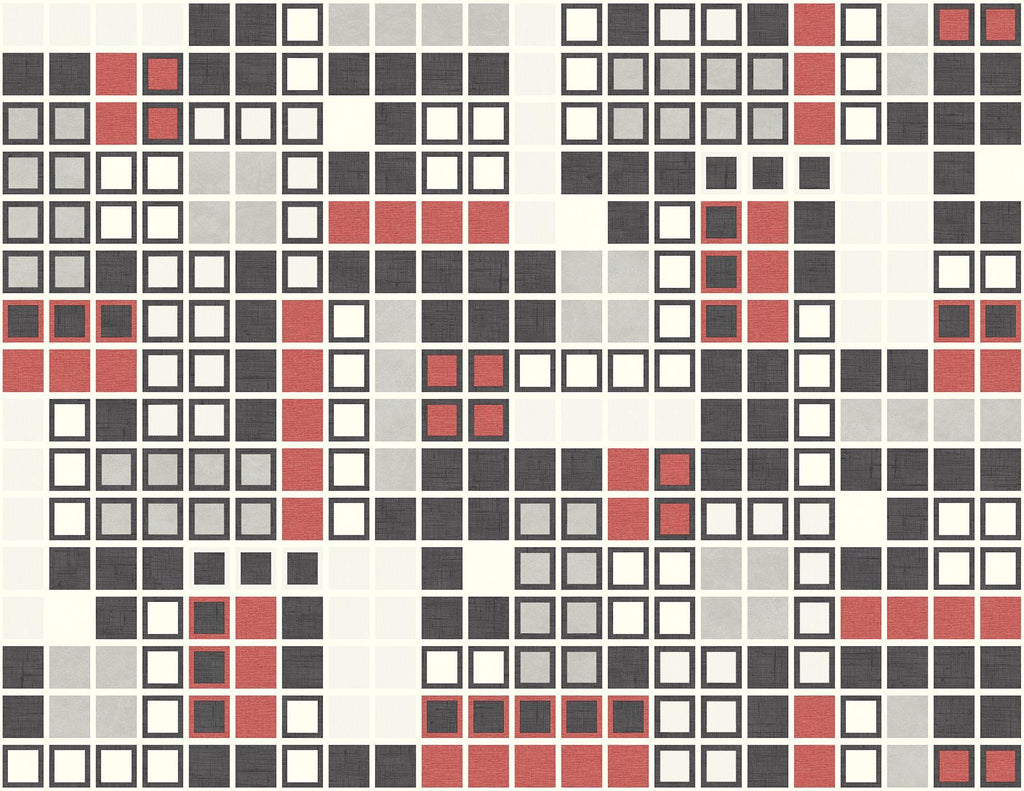 A-Street Prints Bantry Red Geometric Wallpaper